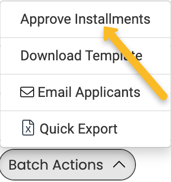 approve installments button
