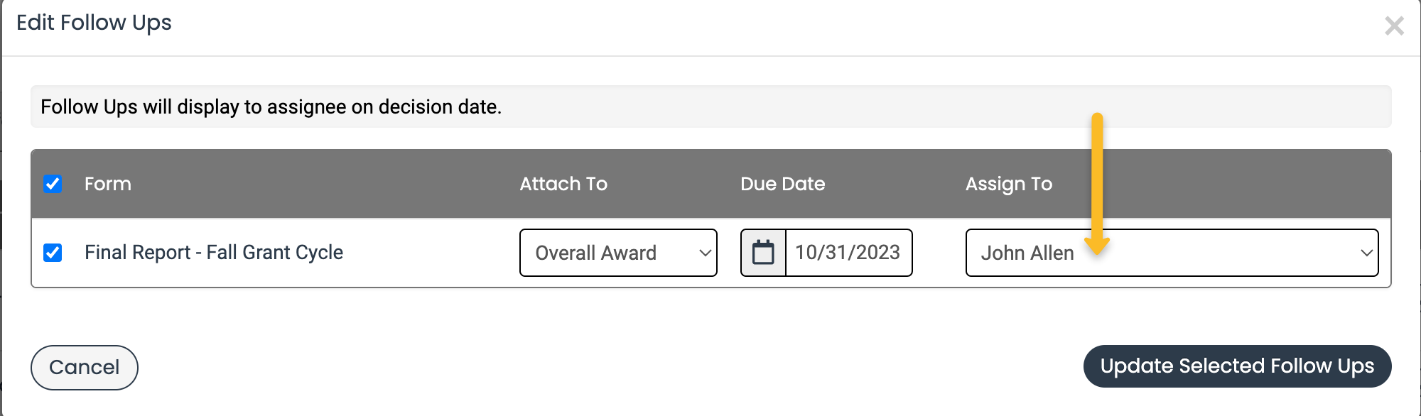 user drop down menu