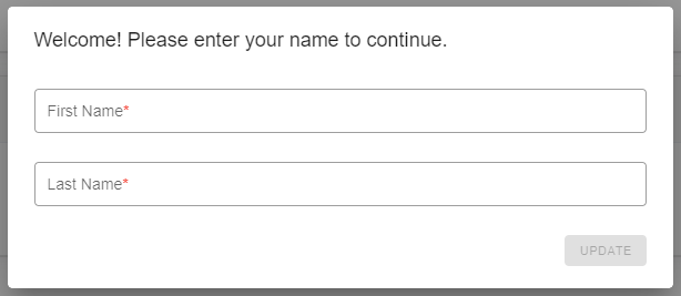 first and last name fields
