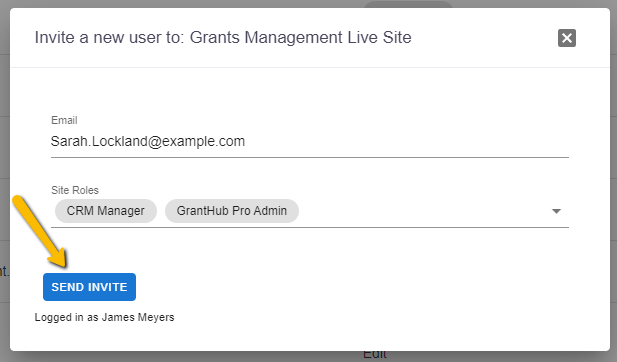 send invite fields