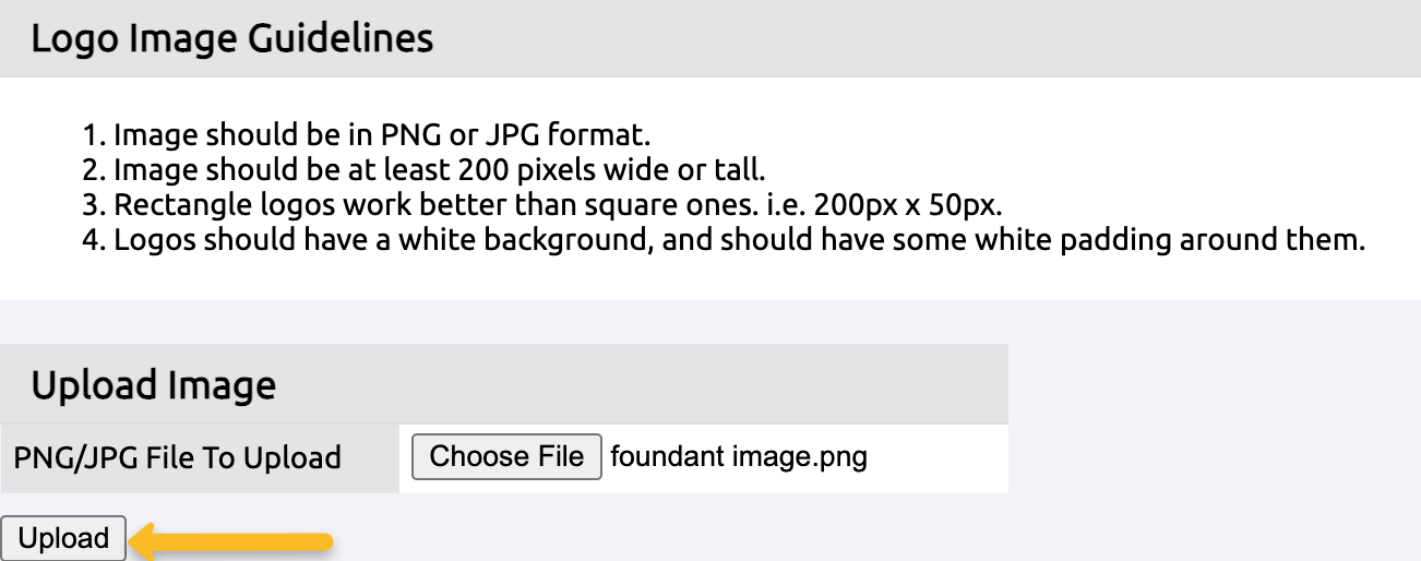 upload button