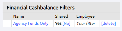 financial report filter