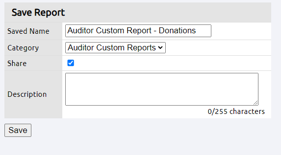 save report
