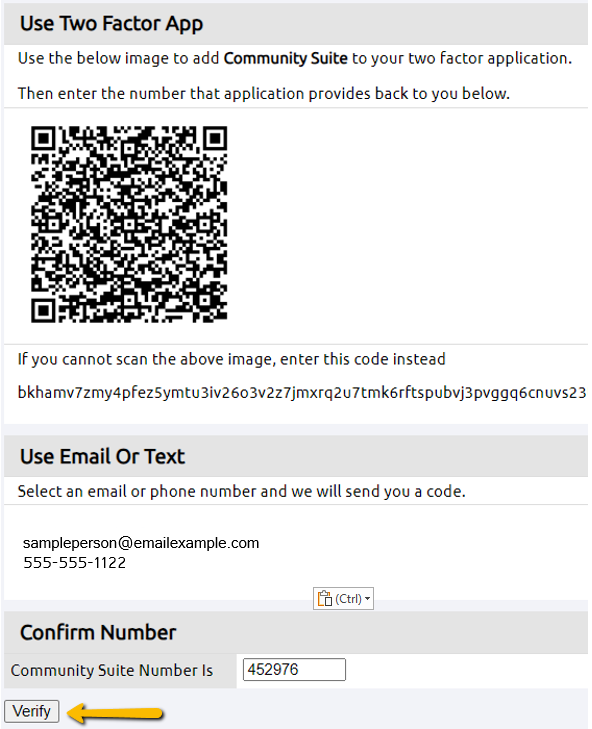verify button