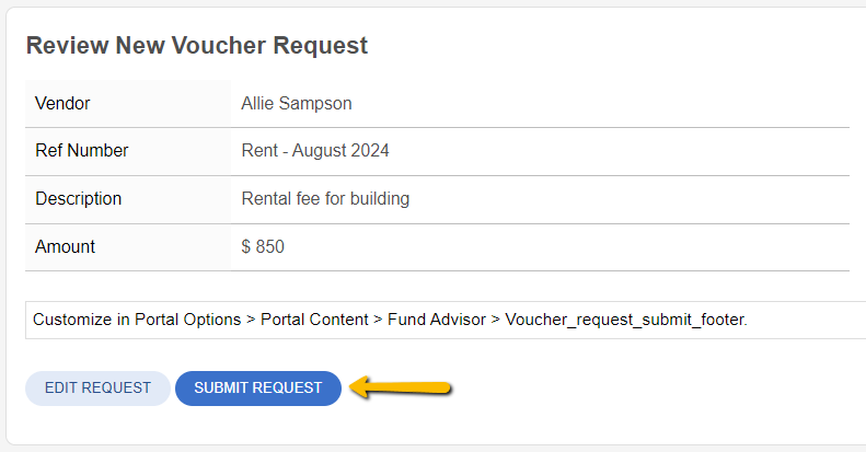 submit request button