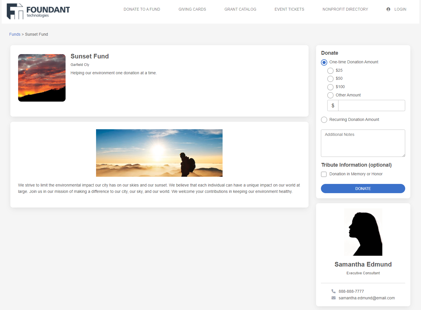 individual fund page