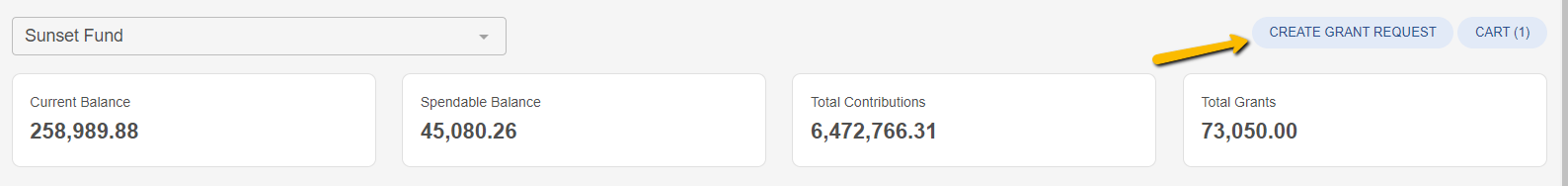 create grant request button