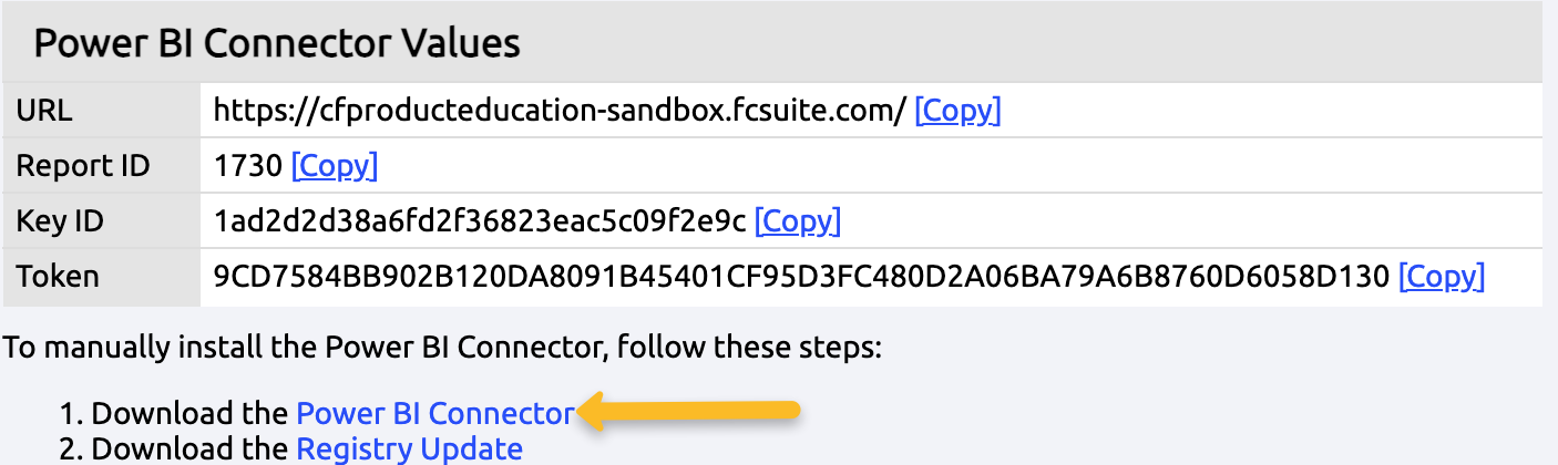 power bi connector link