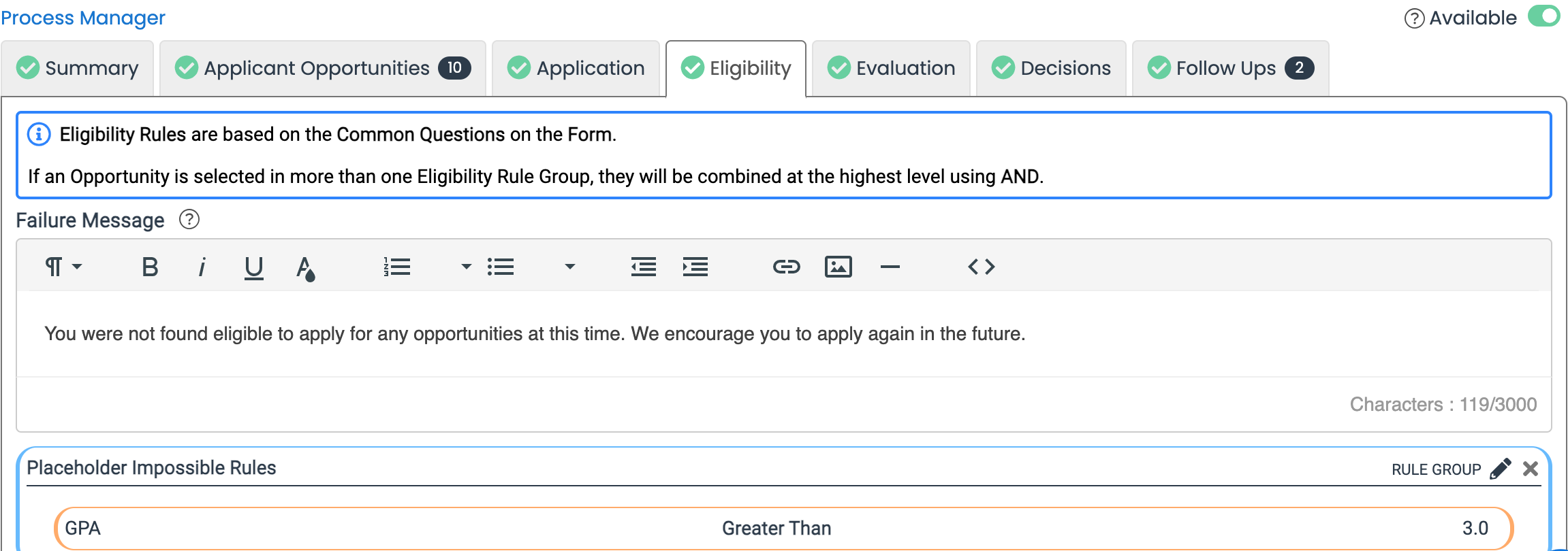 eligibility stage