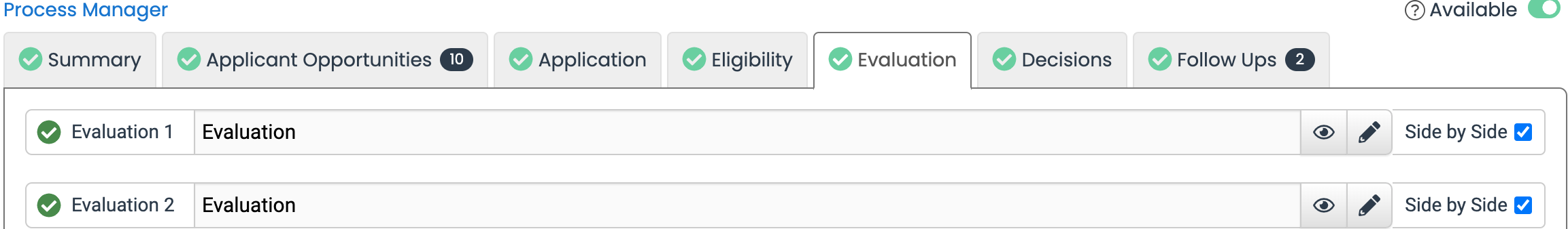 evaluation stage