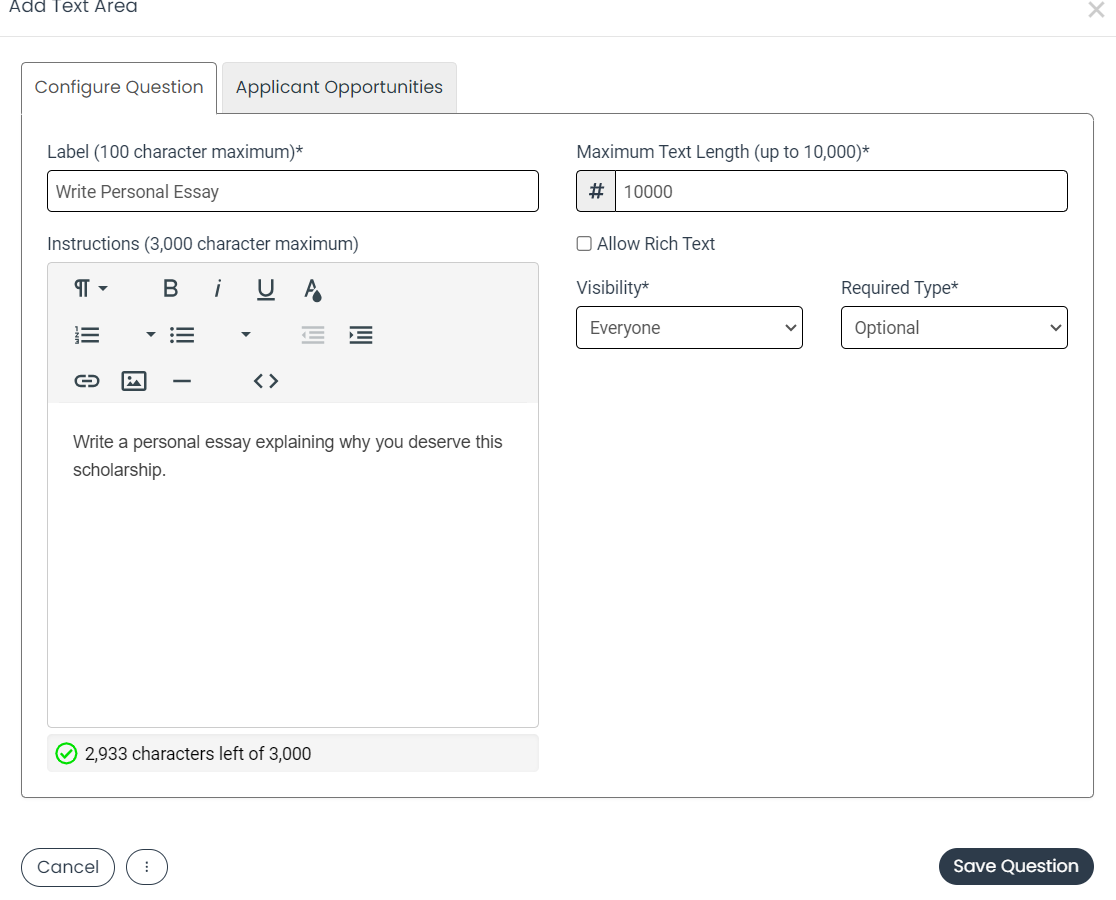 configure question