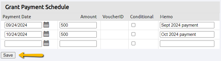 save button