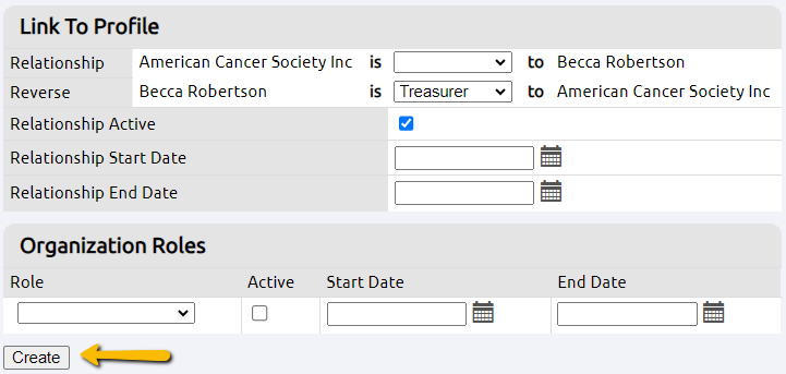 create button