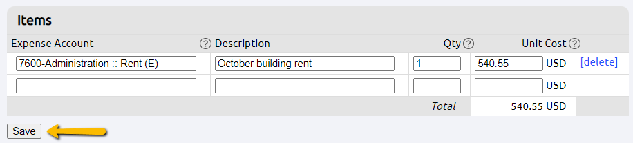 save button