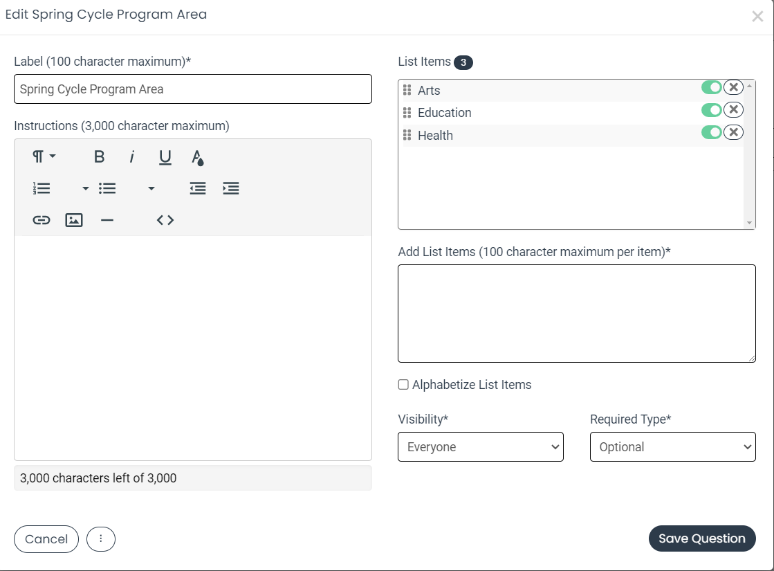 list question