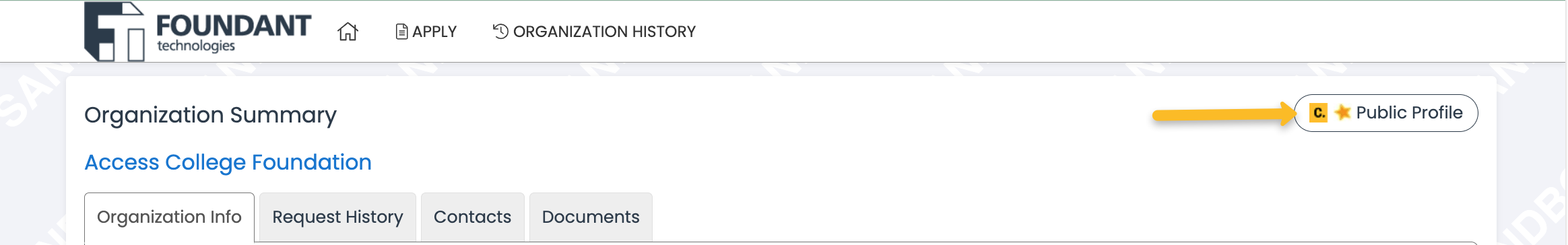 public profile button