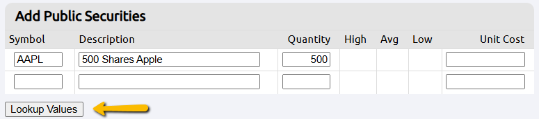 lookup values button