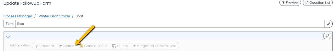 shared question button