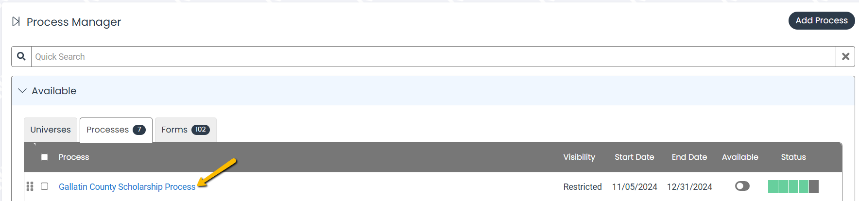 process name
