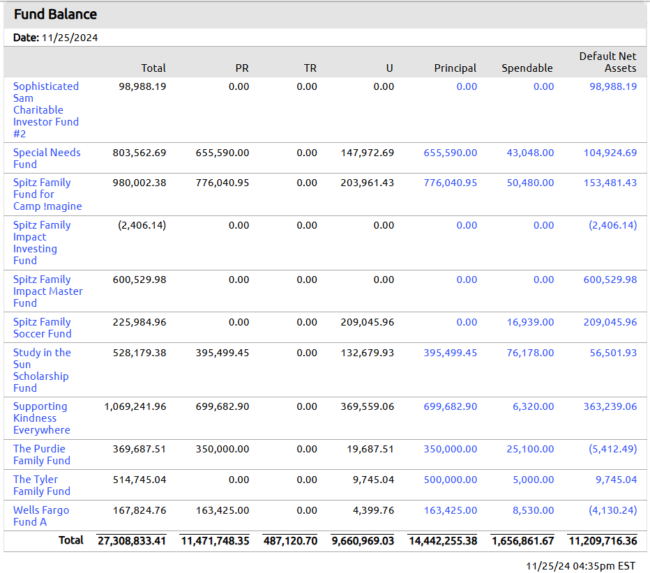fund balance report