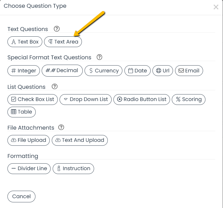 question type