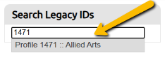 legacy id search