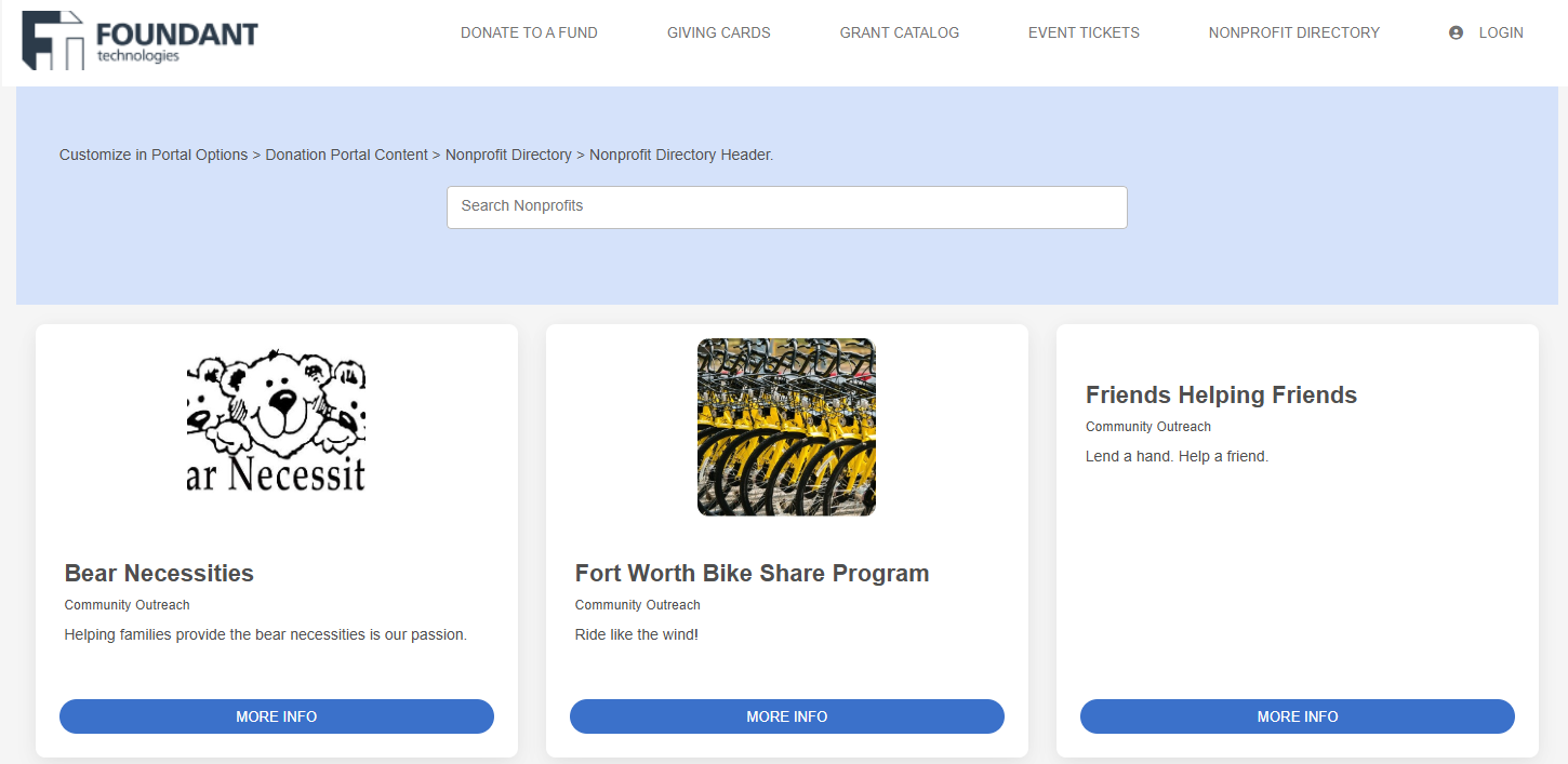 nonprofit directory category