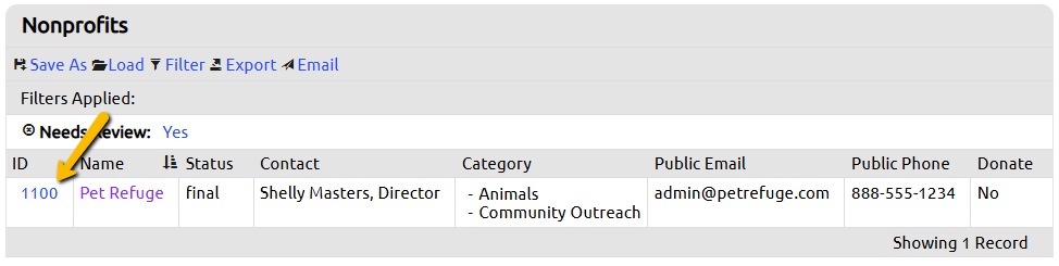 nonprofit id