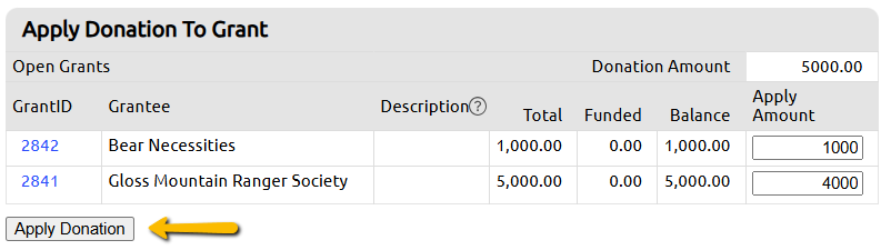 apply donation button