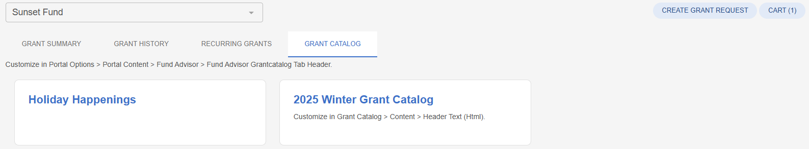 open grant catalogs