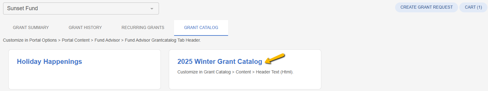grant catalog name