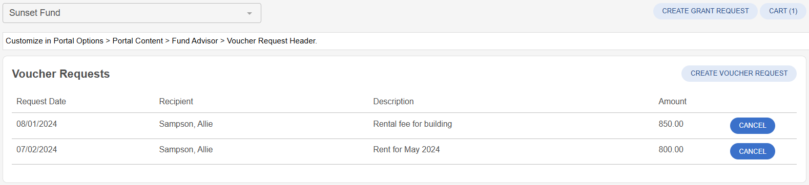 voucher request