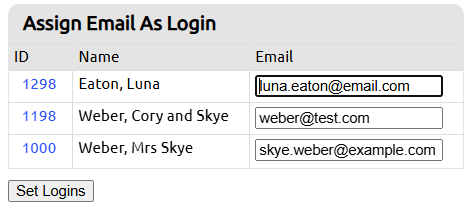 set email as login