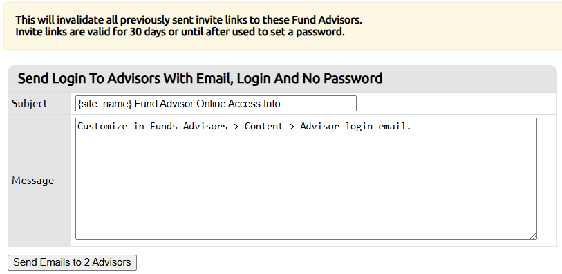 send login emails