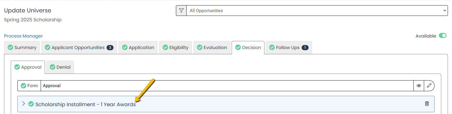 installment form name