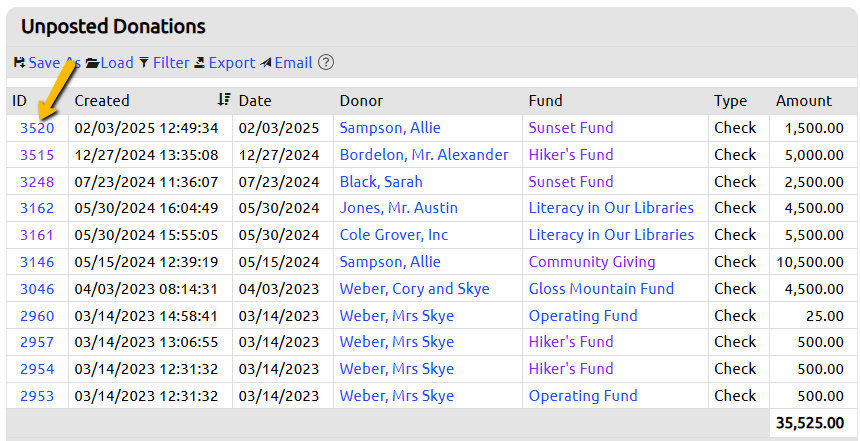 donation id