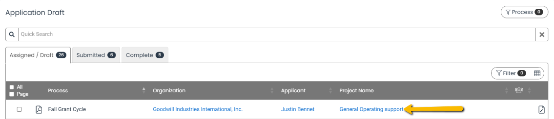 project name