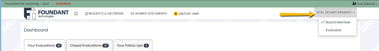 user role selector