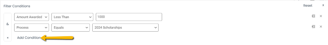 add condition button