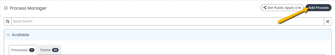add process button