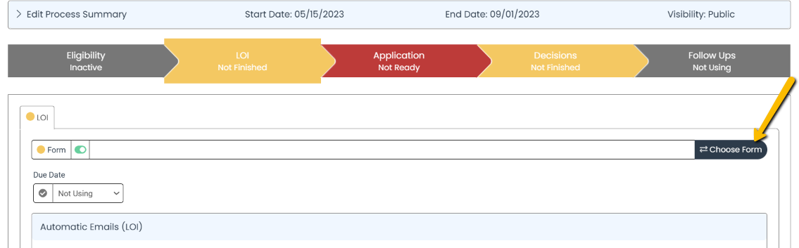 choose form button