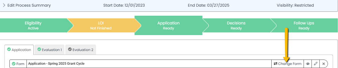 change form button
