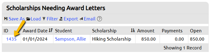scholarship id