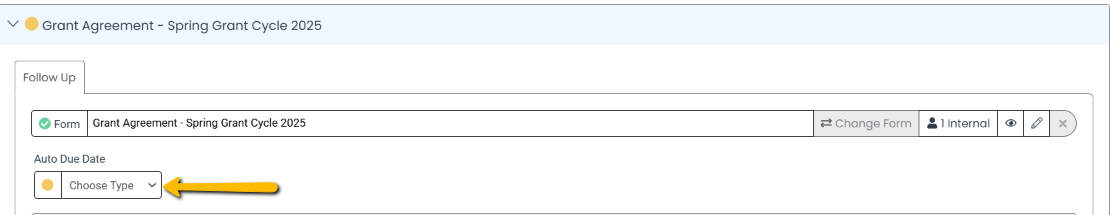 choose type drop-down menu