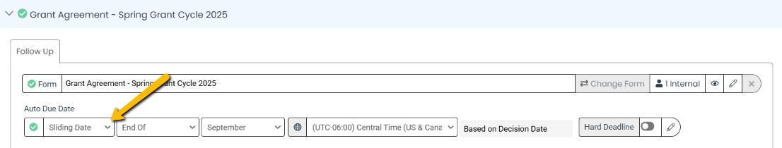 sliding date option