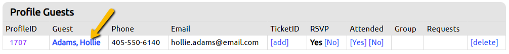 guest name