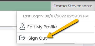 sign out button