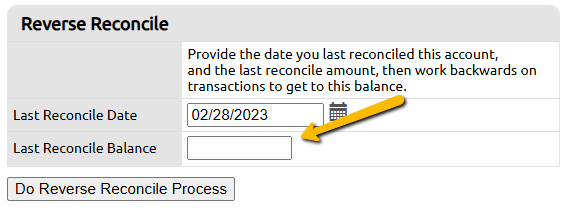 reverse reconcile last balance