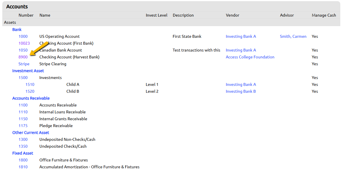 account list