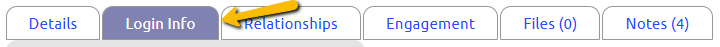 login info tab